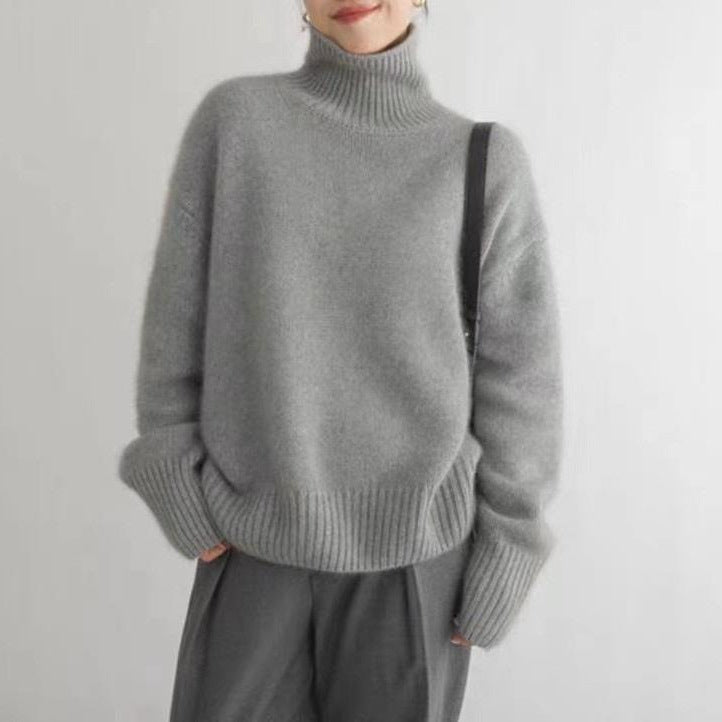 Damen Rollkragenpullover Wolle Eveloria