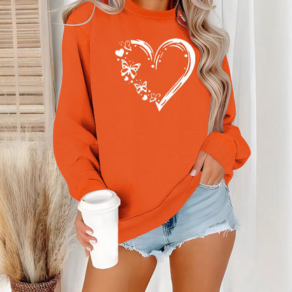 Damen Sweatshirt Herz Schmetterling Design Eveloria