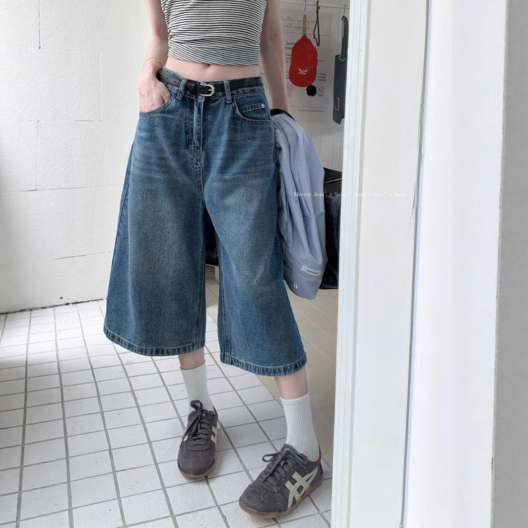 Damen Weite Jeans Culottes Eveloria