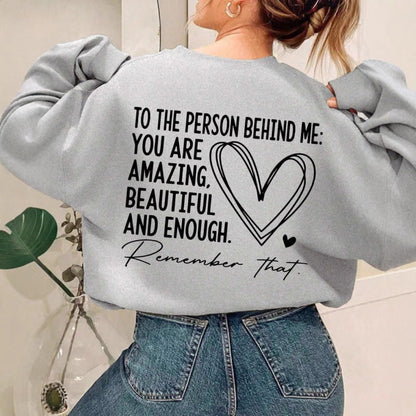 Damen Sweatshirt Lässig Inspirierendes Motiv Grau Eveloria