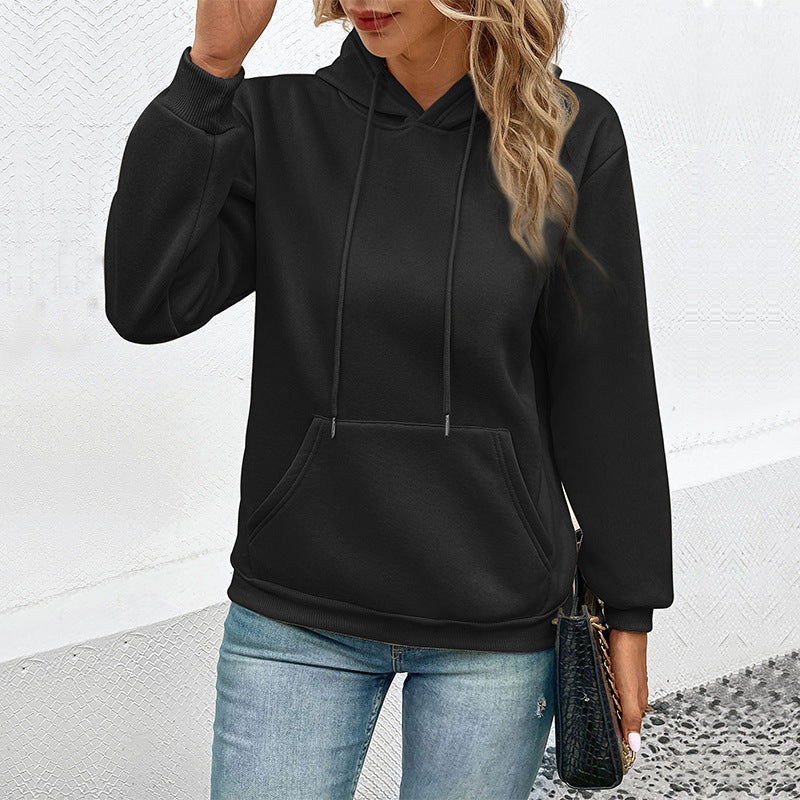 Damen Kapuzenpullover mit Tasche und Kordelzug