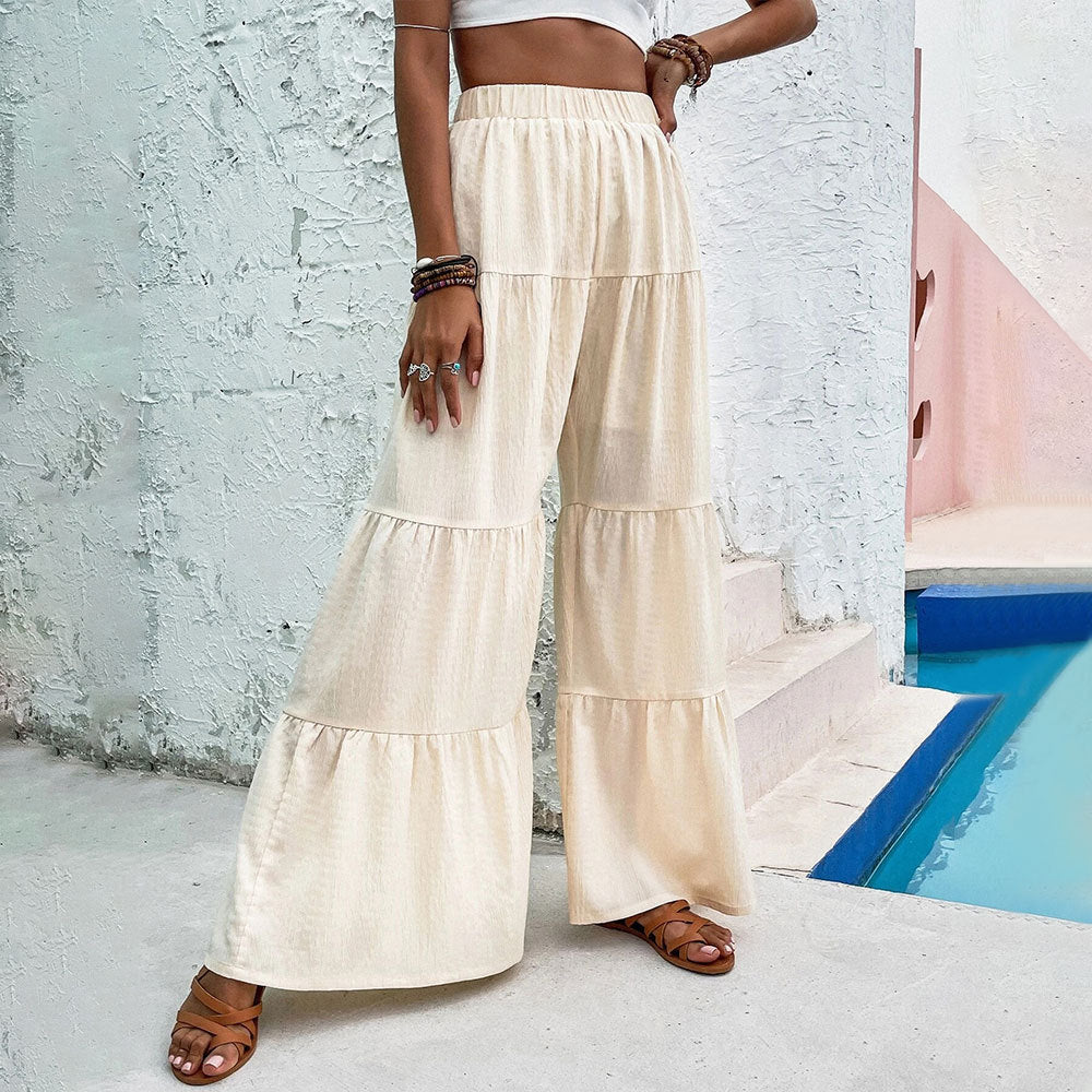 Damen Palazzo-Hose Weit Elastischer Bund Eveloria
