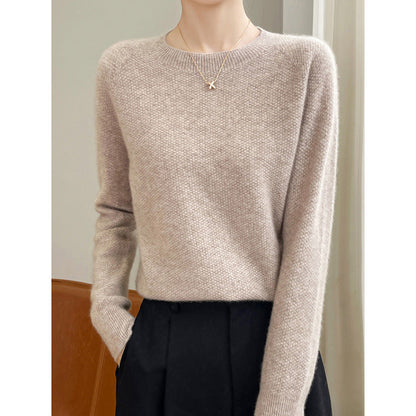 Damen Feinstrickpullover Rundhals Elegant Locker