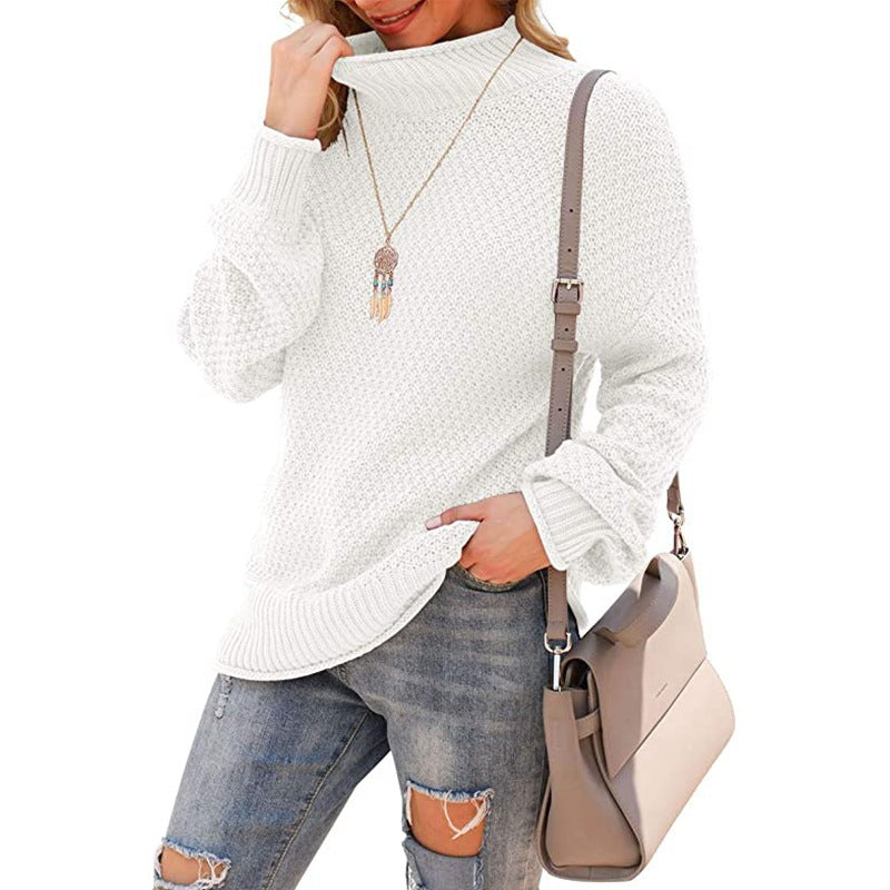 Damen Strickpullover Hohler Kragen Strukturiert Eveloria