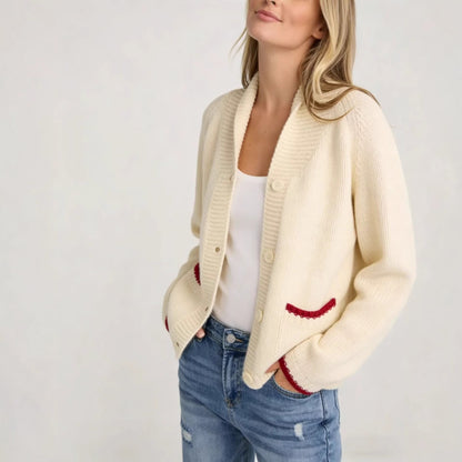 Damen Strickjacke Krabbenmuster Eveloria