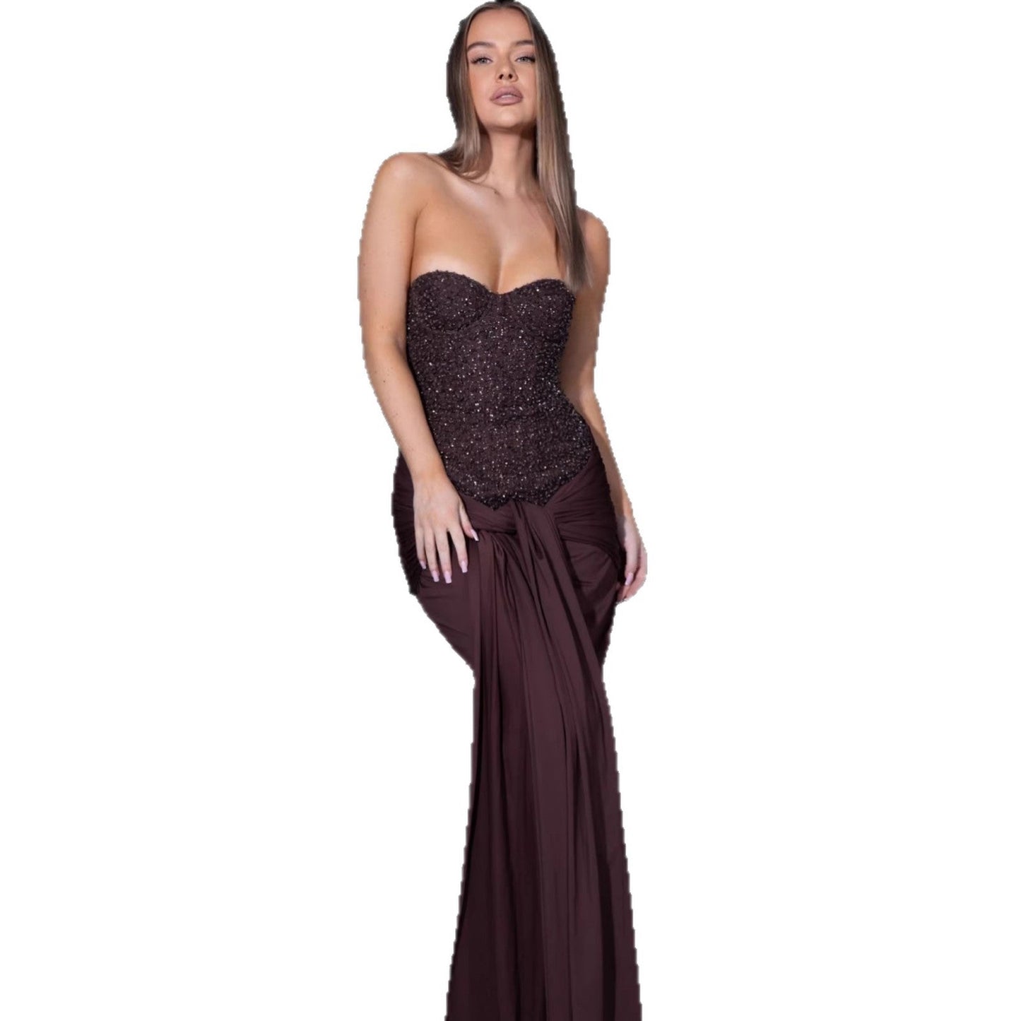 Damen Abendkleid Korsettdesign Fließender Rock Eveloria
