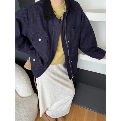 Damen Utility-Jacke Lässig atmungsaktives Material mit Taschen und