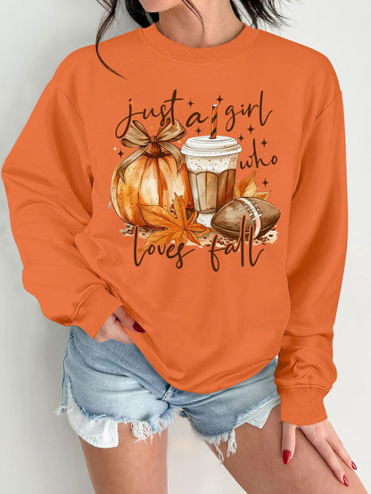 Damen Sweatshirt Herbstmotiv Baumwolle Inspirierender Druck Beige