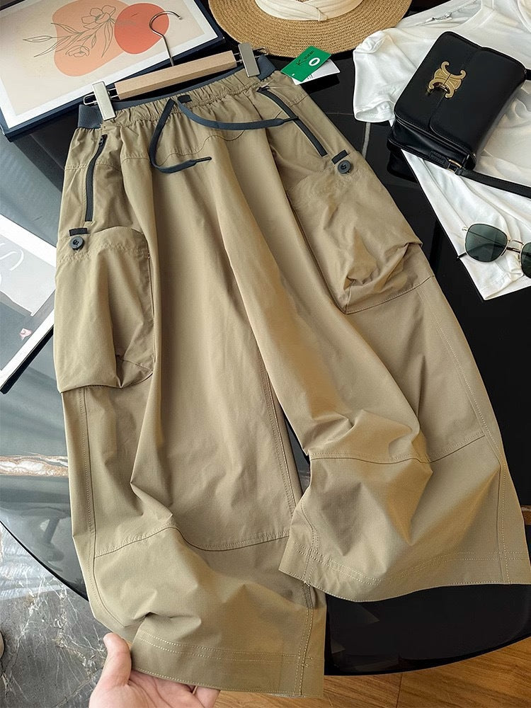 Damen Cargo-Shorts Funktionale Sommerhose Beige