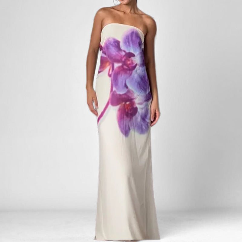 Damen Langärmliges Kleid Blumendesign Eveloria