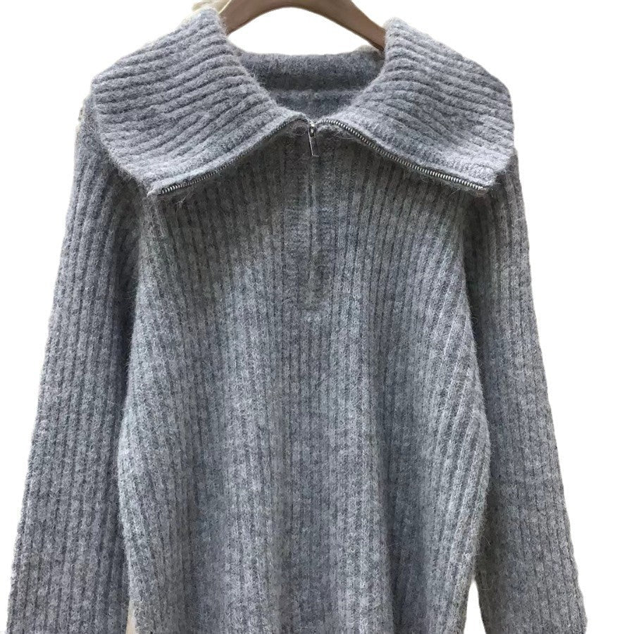 Damen Strickpullover Weit Ausschnitt Lässig Eveloria