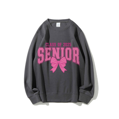Damen Sweatshirt Abschlussjahr Schleifendesign Grau Eveloria
