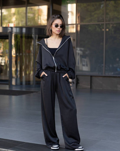 Damen Lounge-Set Weites Oberteil Bequeme Hose Entspannt Eveloria