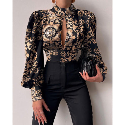 Eveloria Damen Bluse Raffiniertes Design Voluminöse Ärmel