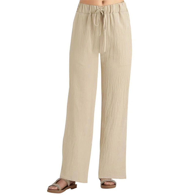 Damen Weite Leinenhose Bequem Eveloria