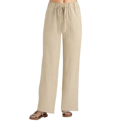 Damen Weite Leinenhose Bequem Eveloria
