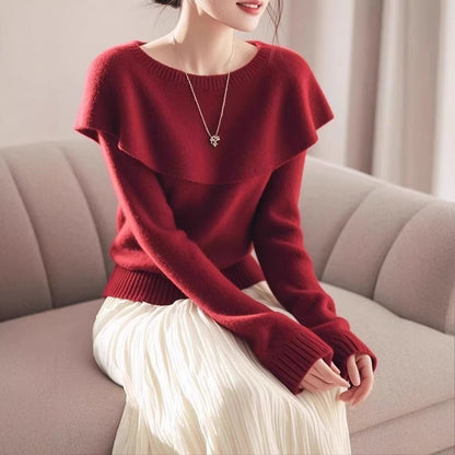 Damen Pullover Lässiger Schalkragen Eveloria - Eveloria