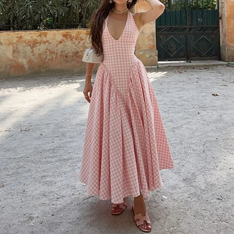 Damen Maxikleid V-Ausschnitt Schwingrock Eveloria