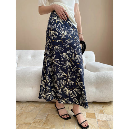 Damen Maxikleid Floralmuster Schwingender Saum Eveloria - Eveloria