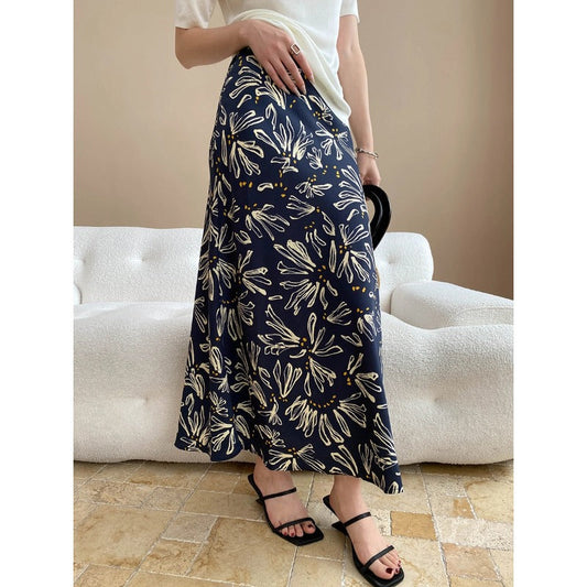 Damen Maxikleid Floralmuster Schwingender Saum Eveloria - Eveloria