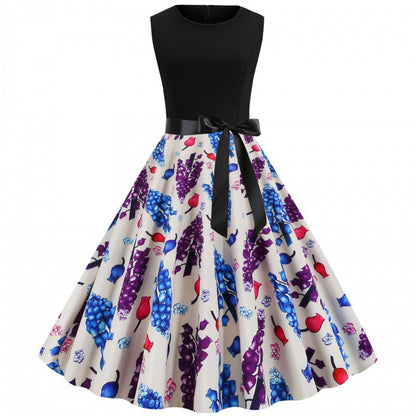 Damen Swingkleid Floralmuster Taillengürtel - Eveloria