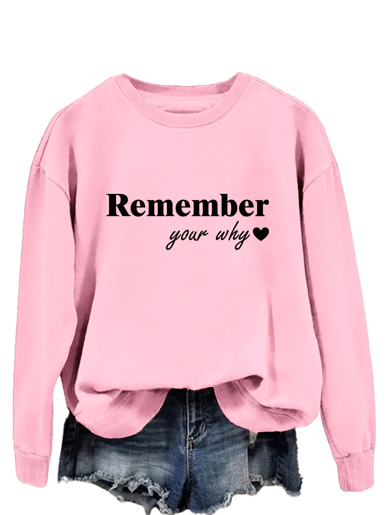 Damen Sweatshirt Lässig Motiv-Aufdruck Grau Eveloria