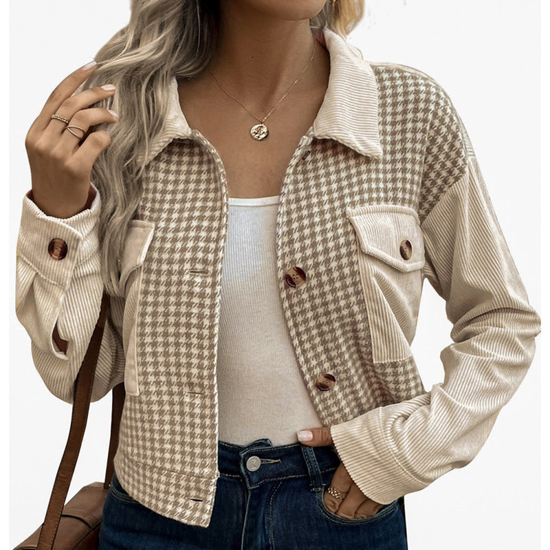Damen Karojacke Modischer Schnitt Mit Taschen Eveloria