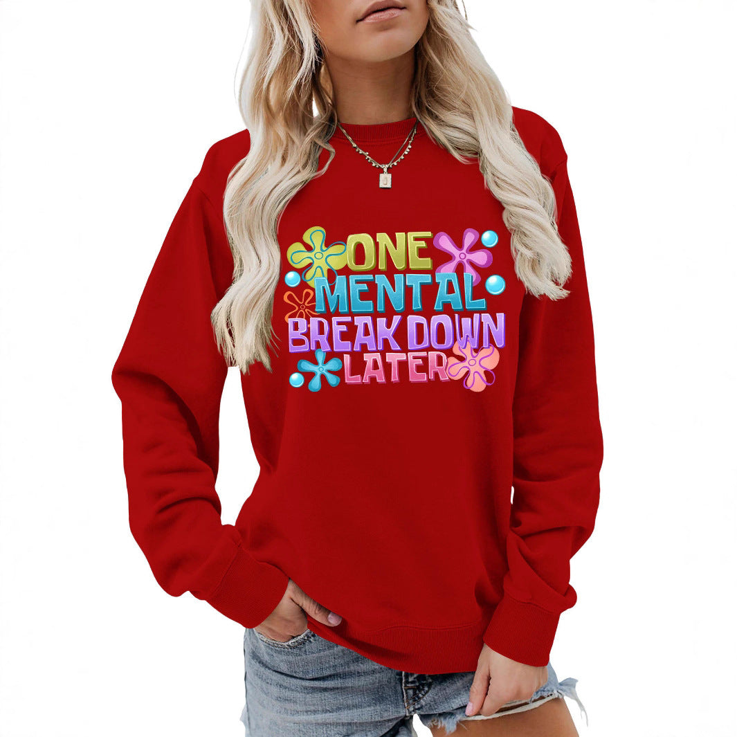 Damen Sweatshirt Kreativer Aufdruck Eveloria Grau - Eveloria