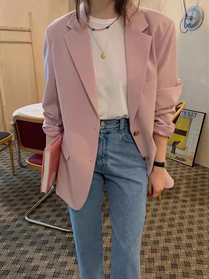 Damen Oversized Blazer Lässiger Schnitt Eveloria