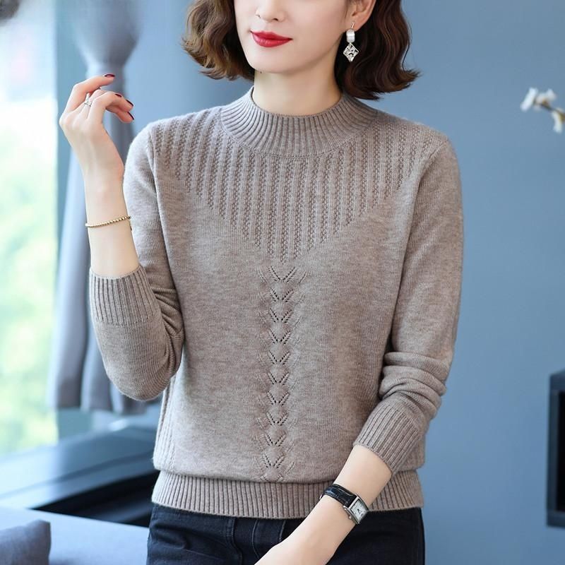 Damen Strickpullover Zopfmuster Eveloria