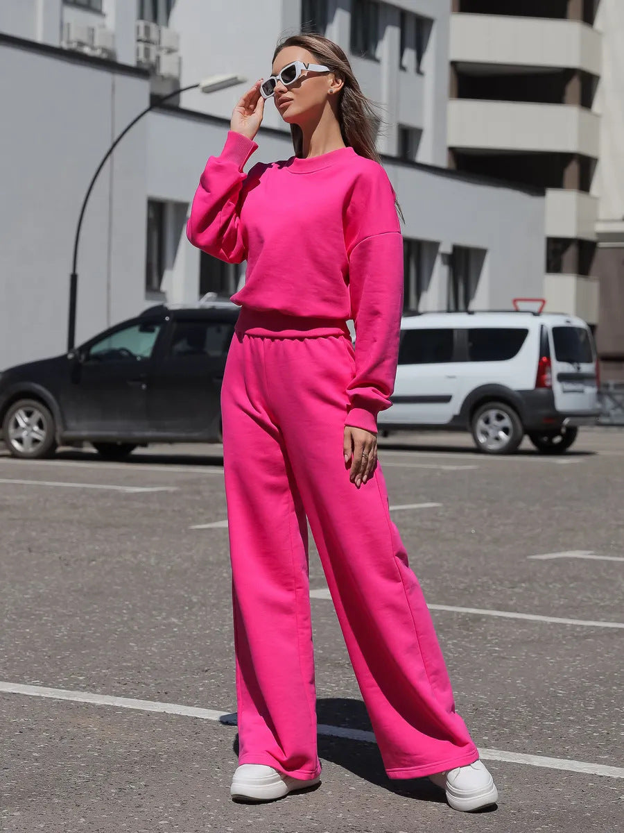 Damen Freizeitanzug Weites Design Bequem Grün Eveloria