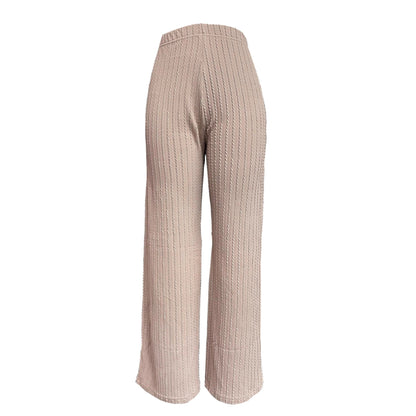 Damen Rippstrick-Hose Hochtailliert Mit Seitentaschen
