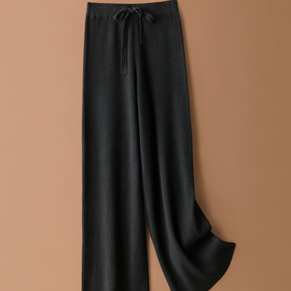 Damen Palazzo-Hose Weite Passform Lässiger Bindegürtel