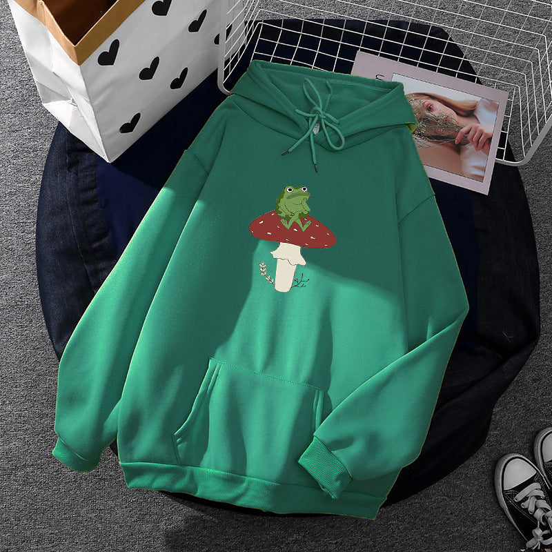 Damen Hoodie Frosch Motiv Eveloria