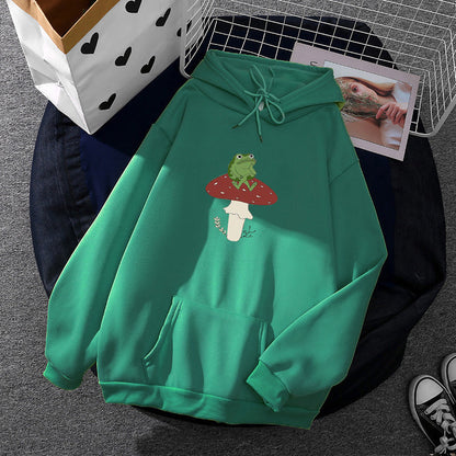 Damen Hoodie Frosch Motiv Eveloria
