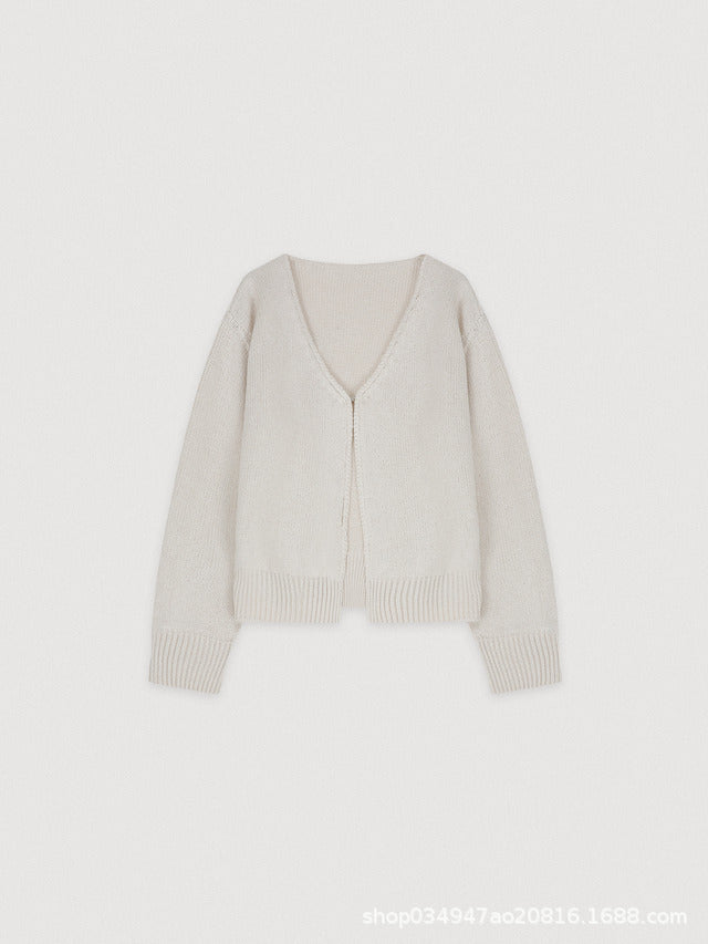 Damen Strickcardigan Bequem Elegant Grau