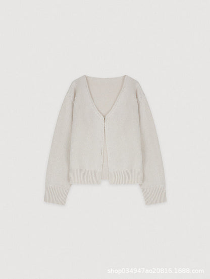 Damen Strickcardigan Bequem Elegant Grau