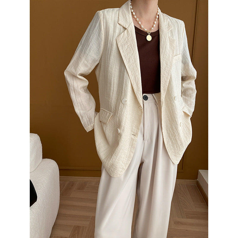 Damen Blazer Strukturiertes Gewebe Eveloria Elegant Schwarz - Eveloria