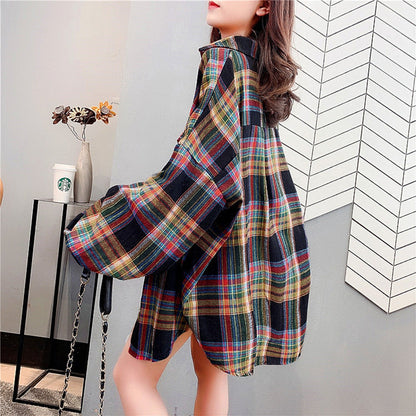 Damen Karomantel Oversized Eveloria