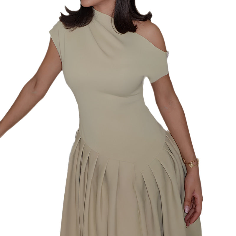 Damen Wickelmaxikleid Asymmetrisch Strukturiert Eveloria