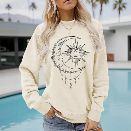 Damen Sweatshirt Sonnen-Mond-Motiv Eveloria - Eveloria