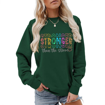 Damen Sweatshirt Lässiger Schnitt Motivierender Schriftzug Grau