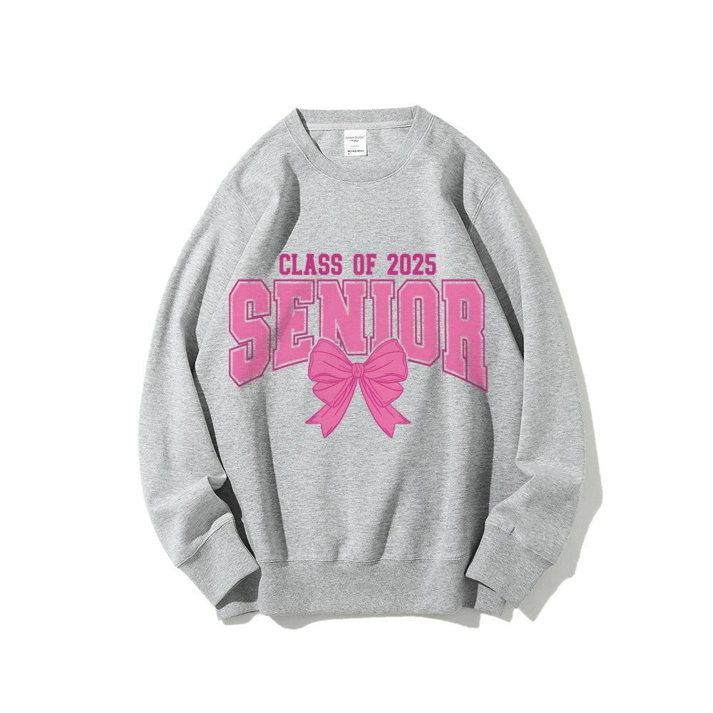 Damen Sweatshirt Abschlussjahr Schleifendesign Grau Eveloria