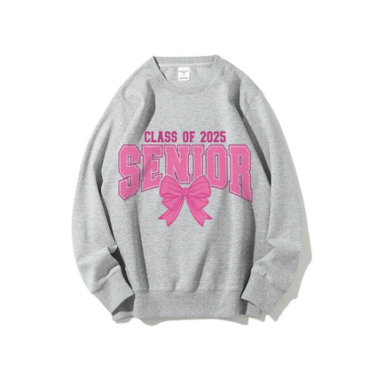 Damen Sweatshirt Abschlussjahr Schleifendesign Grau Eveloria