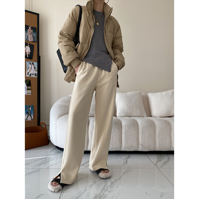 Damen High-Waist Hose Lässig Geschnitten Eveloria