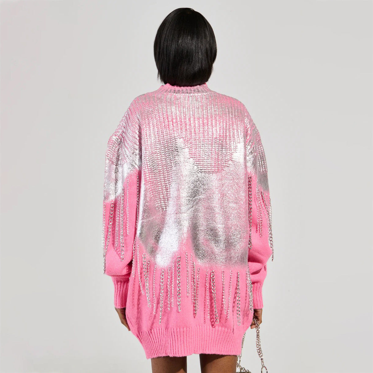 Damen Pullover mit Glitzerfransen Eveloria
