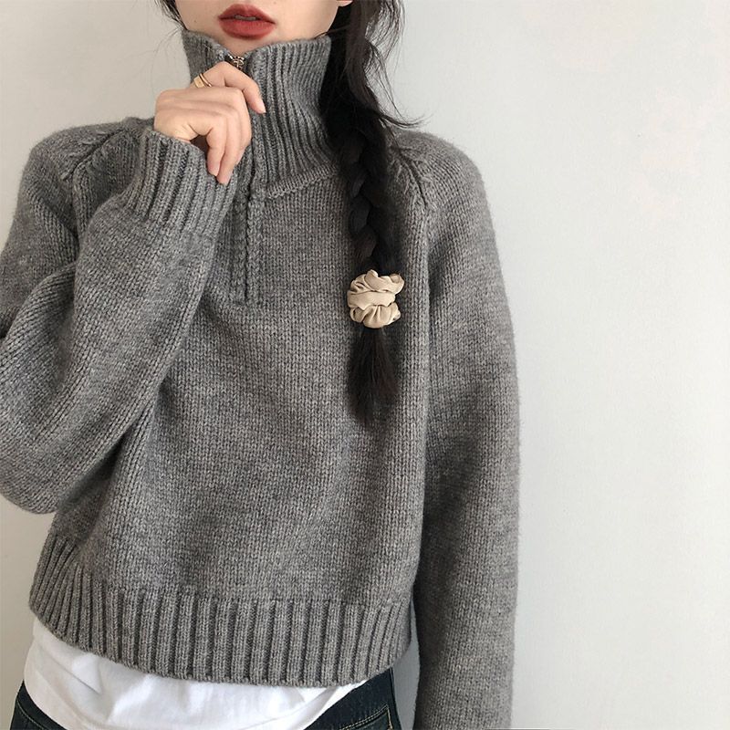 Damen Stehkragenpullover Eveloria Hochwertiges Strick