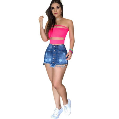 Damen Cropped und Denim Miniröcke Eveloria