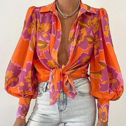 Damen Bluse Leopardenmuster Lässiger Schnitt - Eveloria
