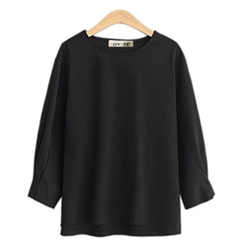 Damen Langarmshirt Weites Design Rundhalsausschnitt Elegantes Eveloria